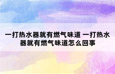 一打热水器就有燃气味道 一打热水器就有燃气味道怎么回事